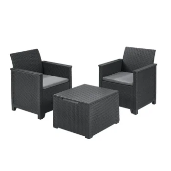 Keter balkonski set Elodie sa box stolom grafit CU 254094 Keter balkonski set Elodie sa box stolom grafit CU 254094